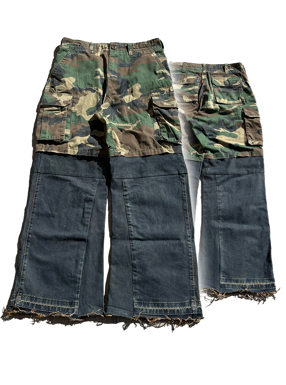 cargo split jeans