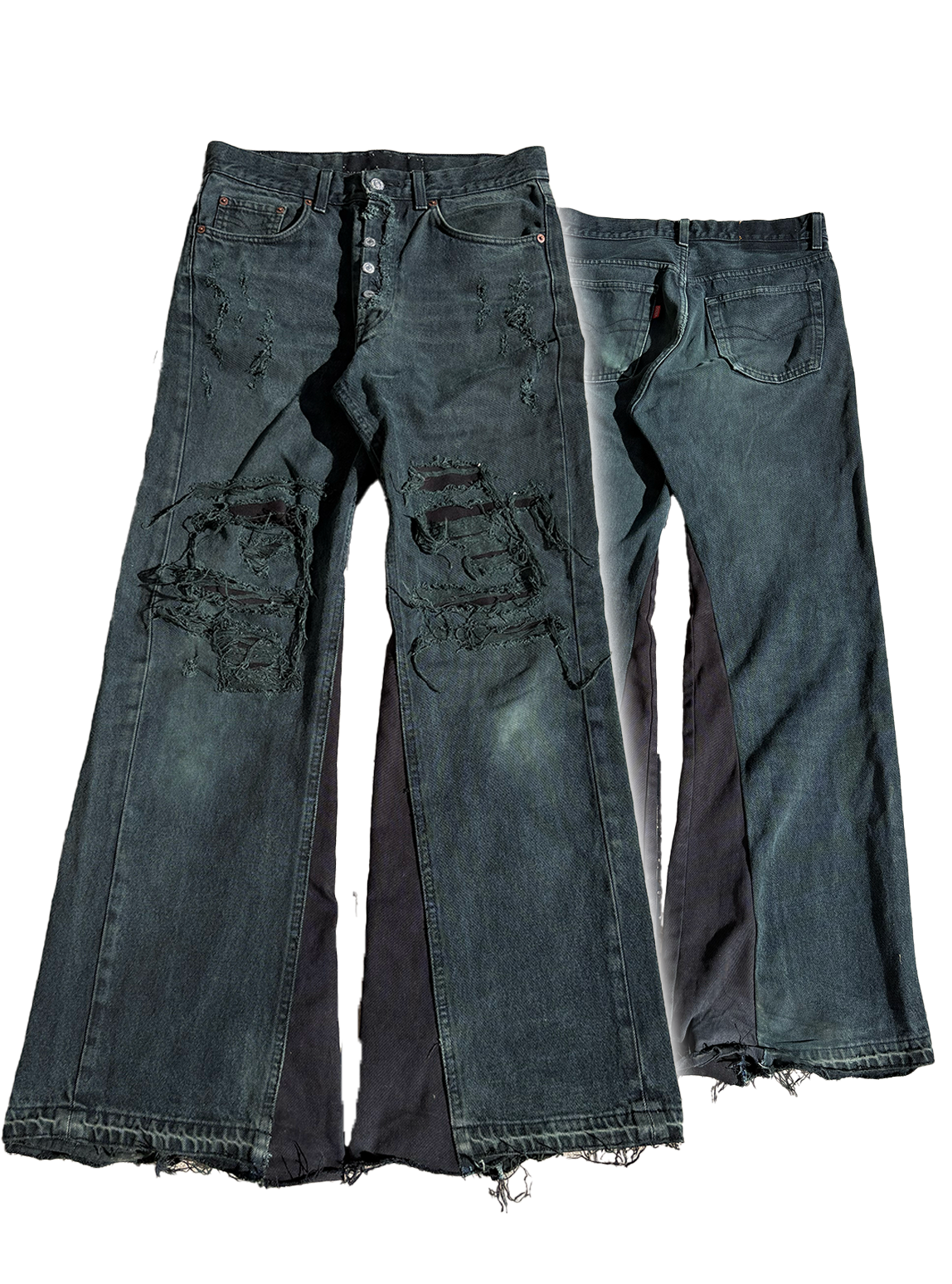 Pureliism™ Noir flared denim, w: 31