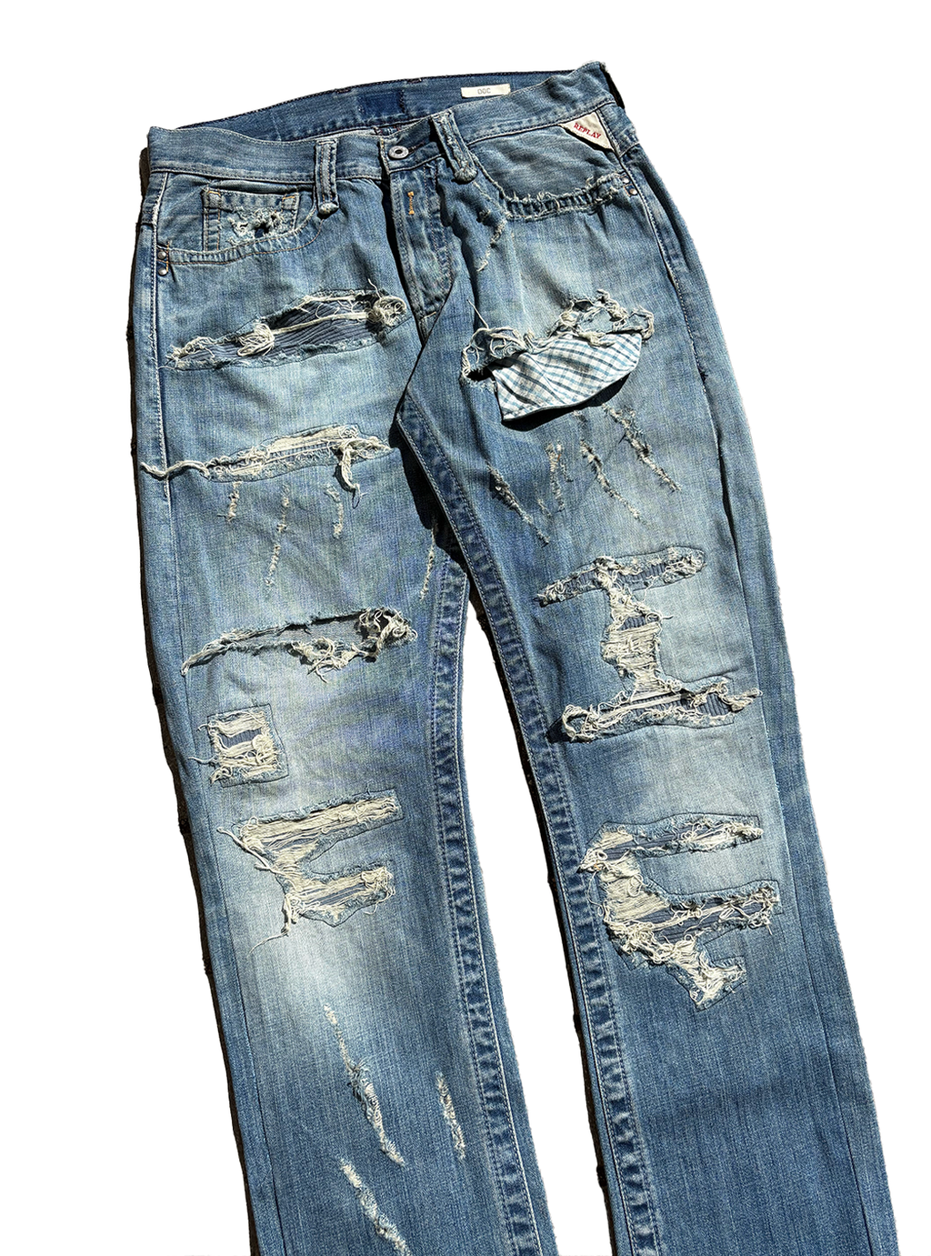 Pureliism™ Distressed light blue jeans, w: 31
