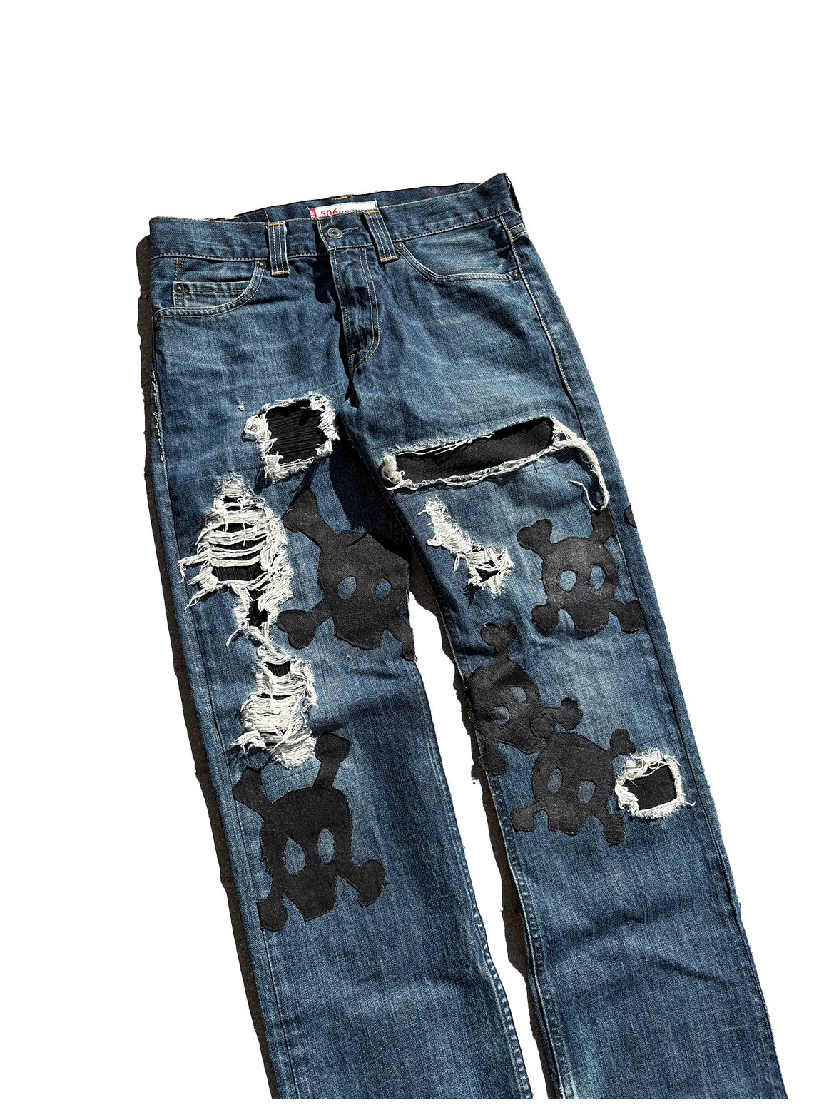Pureliism™ distressed  skull denim