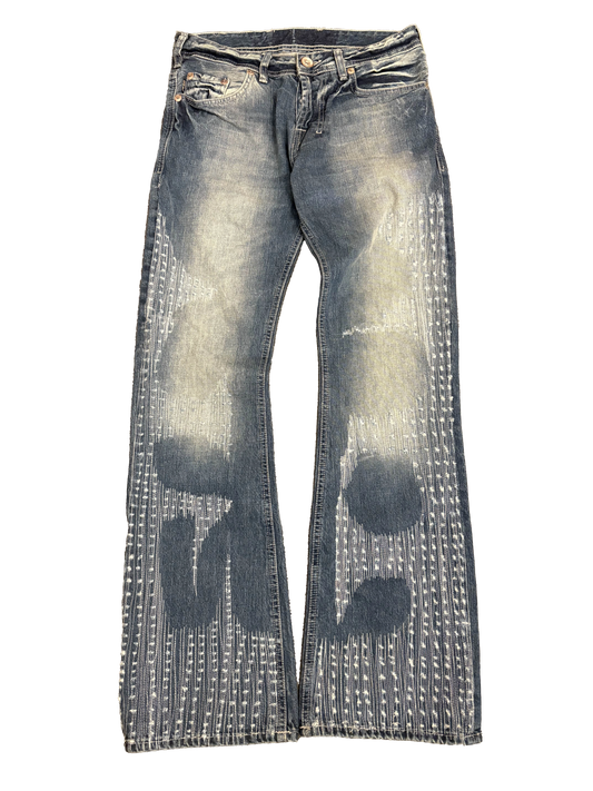 Light wash stitched jeans(32x33)